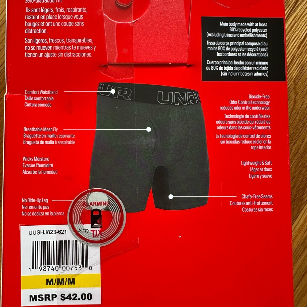 Under Armour Men’s 3-Pack Boxerjock Boxer Briefs Size M 6” Inseam Odor Control - Picture 2 of 11